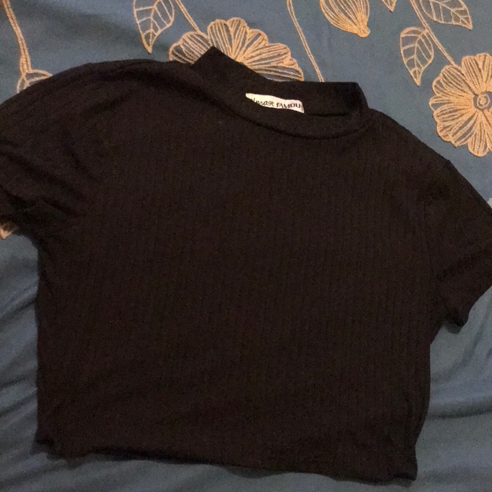 Short crop black shirt size medium fit to size